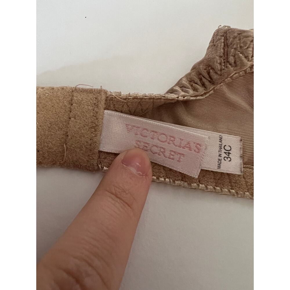 Victoria's Secret Women's Underwire Lace Demi Bra Adjustable Straps Tan Size 34C - Picture 8 of 8